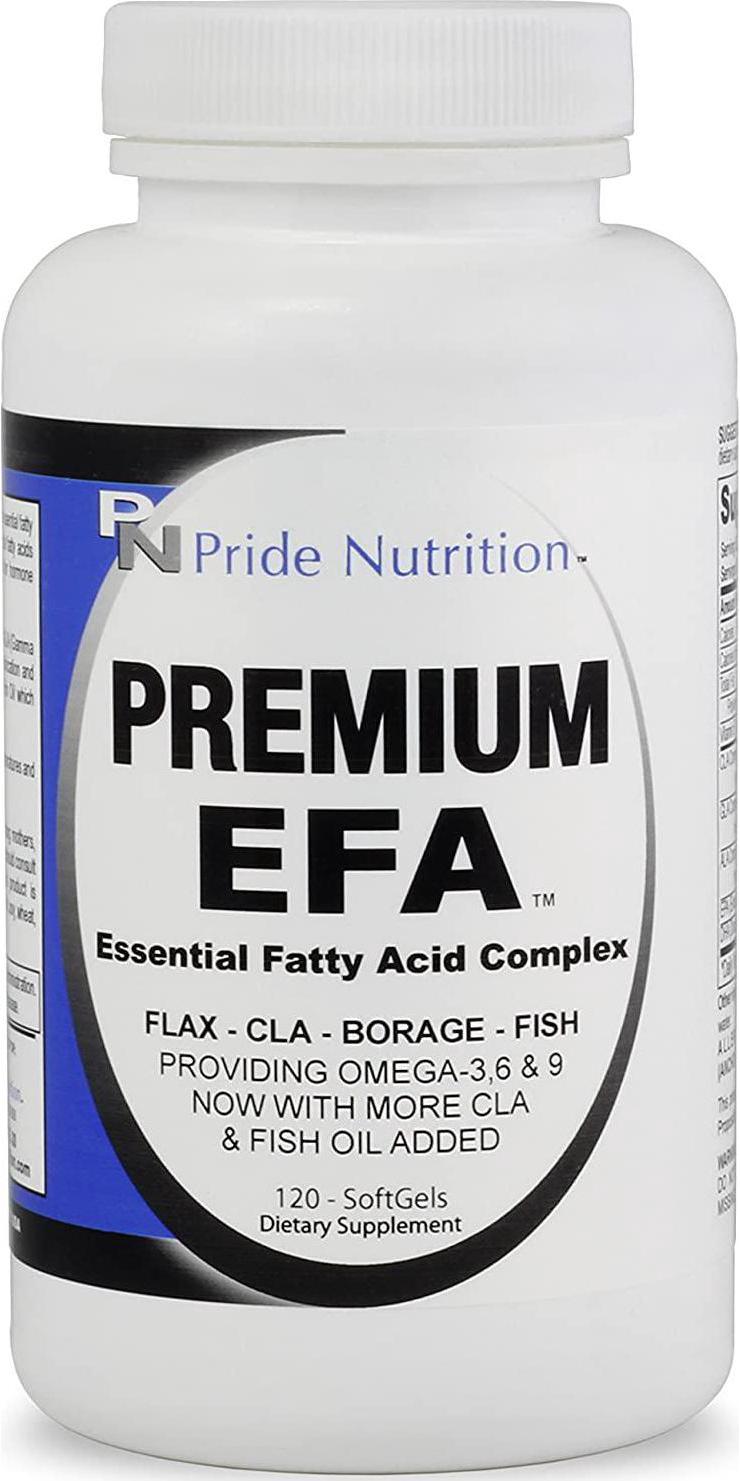 #1 Burpless Fish Oil Omega 3 6 9 EFA with EPA DHA CLA GLA Flax and Borage- More Than Just Fish Oil- Premium EFA 120 Pills- Essential Fatty Acids Supplement for Weight Loss Heart Health and Joint Relief