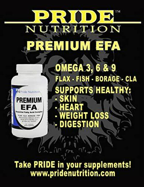 #1 Burpless Fish Oil Omega 3 6 9 EFA with EPA DHA CLA GLA Flax and Borage- More Than Just Fish Oil- Premium EFA 120 Pills- Essential Fatty Acids Supplement for Weight Loss Heart Health and Joint Relief