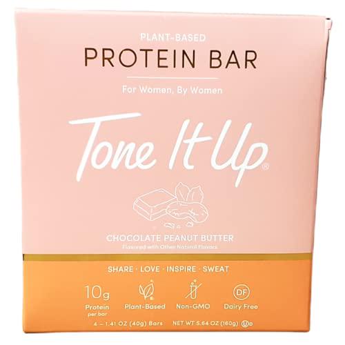 1 Pack of 4 - 1.41 oz (40g) Bars each. NET WT 5.64 oz (160g). TONE IT UP Plant Based PROTEIN BAR - For Women, By 4 Count (Pack of 1)