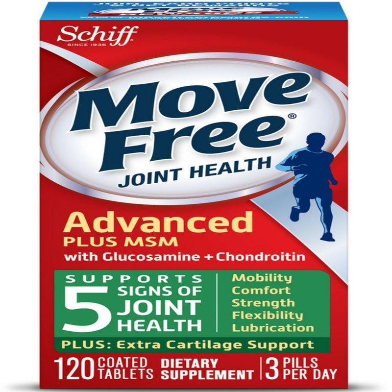 Schiff Move Free Advanced Joint Health with Glucosamine & Chondroitin Tablets, 120 Ct, 3 Pack