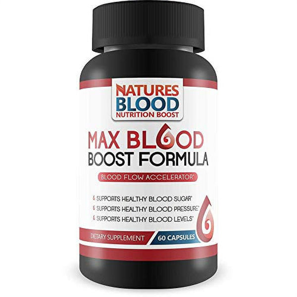 Max Blood Boost Formula - Blood Flow Accelerator - Supports Healthy Blood Sugar - Supports Healthy Blood Pressure - Supports Healthy Blood Levels - the Best High Blood Pressure Supplements