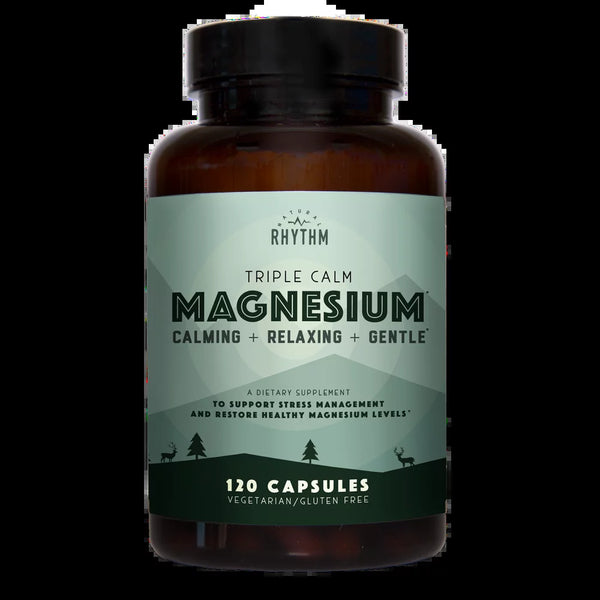 Natural Rhythm Triple Calm Magnesium - 150Mg of Magnesium Taurate, Glycinate, and Malate for Optimal Relaxation, Stress and Anxiety Relief, and Improved Sleep. 120 Capsules