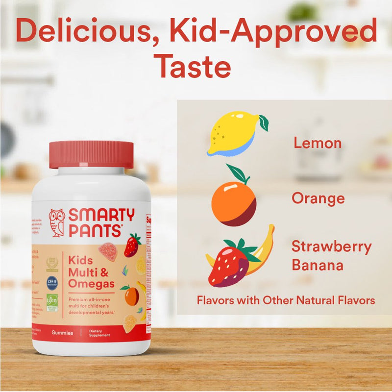 Smartypants Kids Multi & Omega 3 Fish Oil Gummy Vitamins with D3, C & B12 - 90 Ct