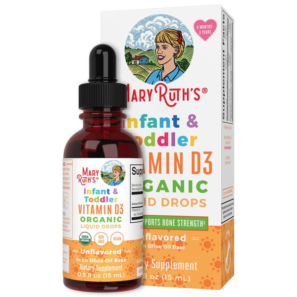 Maryruth Organics | Organic Infant and Toddler Vitamin D3 Liquid Drops | Vegan, Gluten Free, Non-Gmo | 90-150 Servings