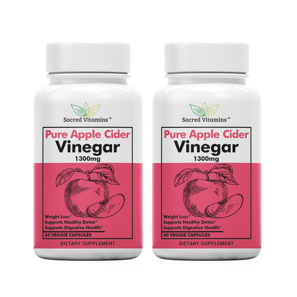 Premium Apple Cider Vinegar Capsules for Weight Management and Detox Cleanse - Natural Energy, Improved Digestion, and Metabolism Booster - Complete Diet Pills for Men and Women (2-Pack)