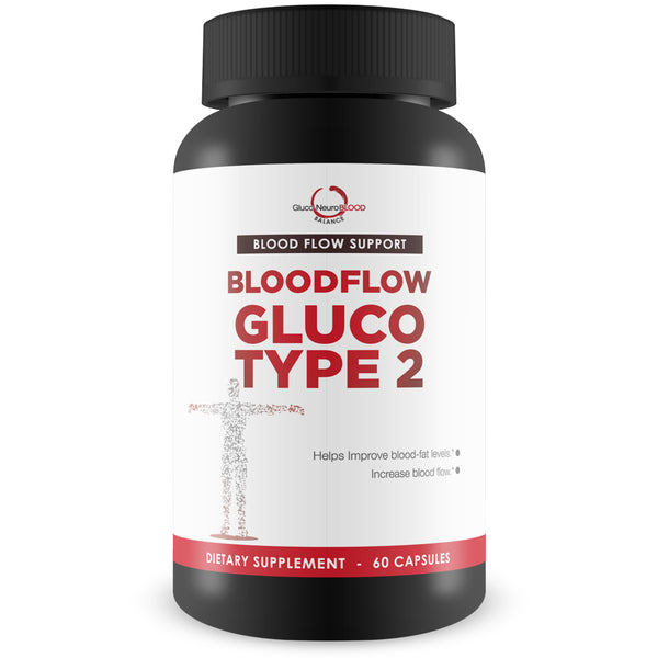 Bloodflow Gluco Type 2 - Blood Boost Blood Flow Support - Blood Pressure Support - Poor Circulation Supplements - Blood Circulation Supplements - Blood Vessel Health - Support Blood Health