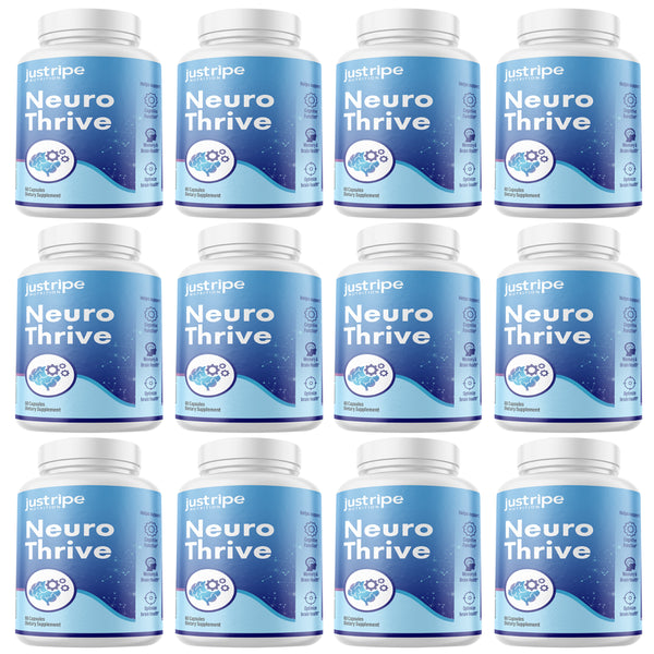 12 Pack Neuro-Thrive Supports Cognitive Function Memory & Brain Health - 60 Caps