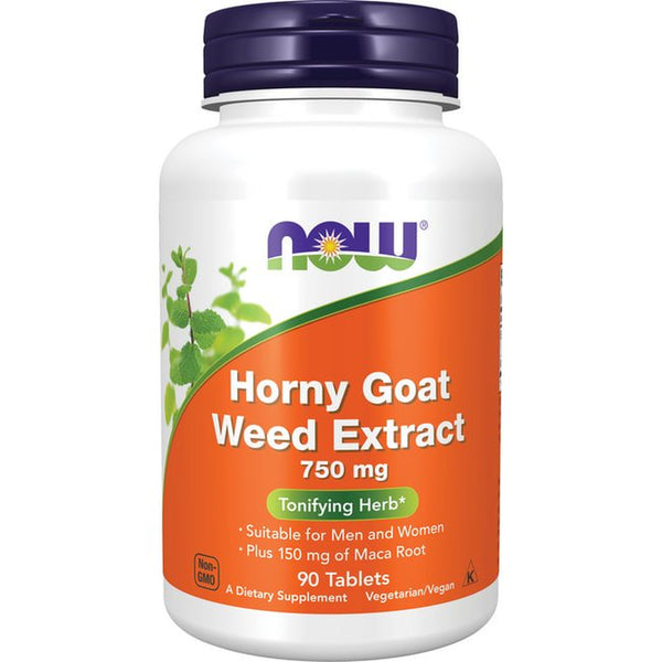 NOW Supplements, Horny Goat Weed Extract 750 Mg plus 150 Mg of Maca Root, Tonifying Herb*, 90 Tablets