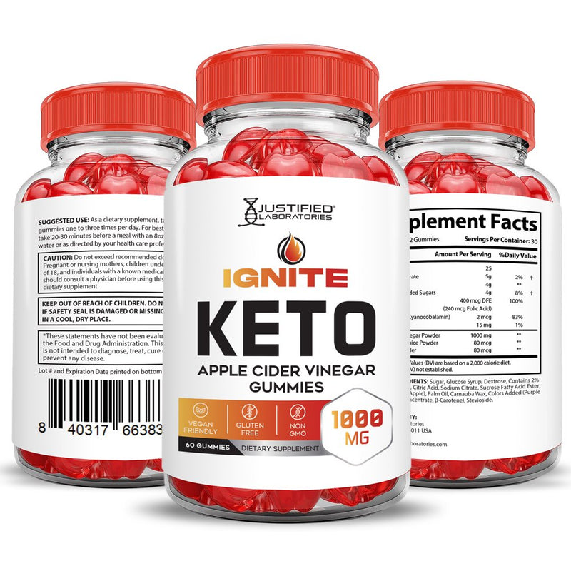 (10 Pack) Ignite Keto ACV Gummies 1000MG Dietary Supplement 600 Gummys