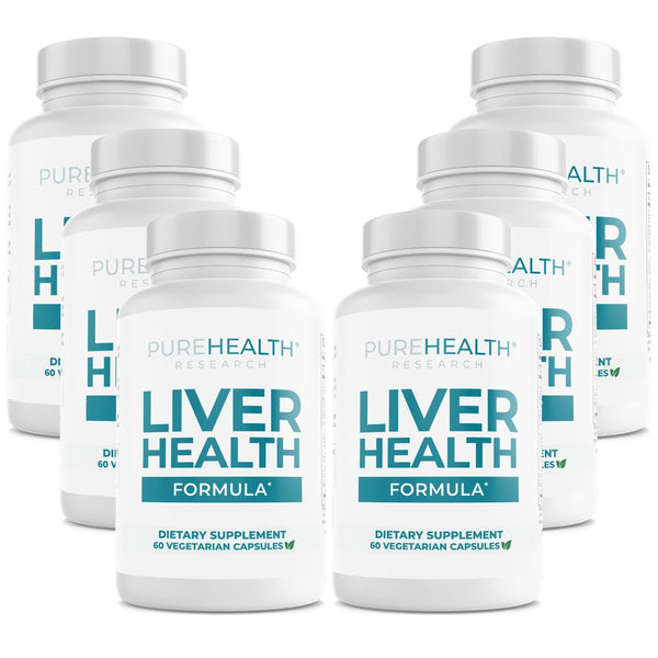 Liver Aid Supplements with Milk Thistle, Curcumin, Beetroot & Dandelion, Liver Health Formula by Purehealth Research, 6 Bottles