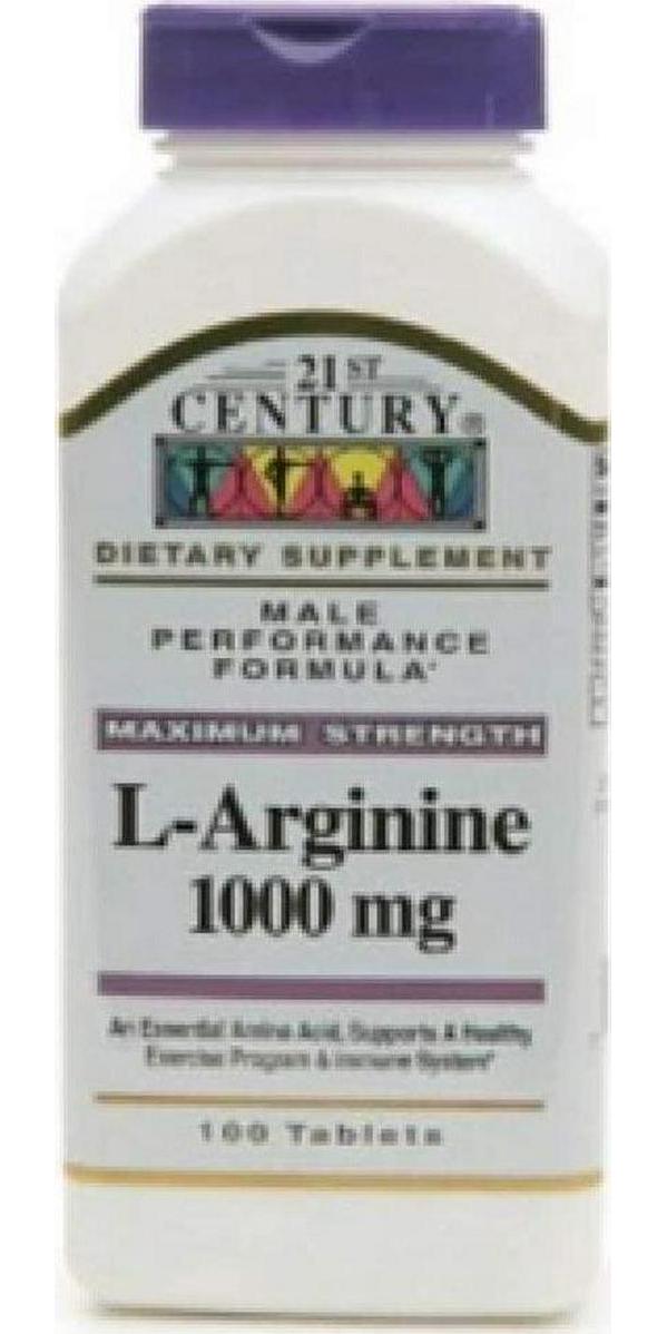 21st Century L-Arginine 1000mg, Maximum Strength 100 ea (Pack of 9)