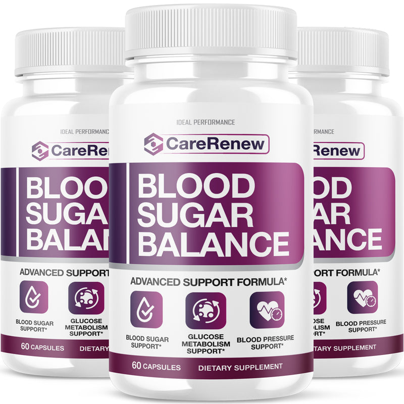 (3 Pack) Care Renew Blood Sugar Balance Herbal Supplement, Ultra Keto Burner Pills (180 Capsules)