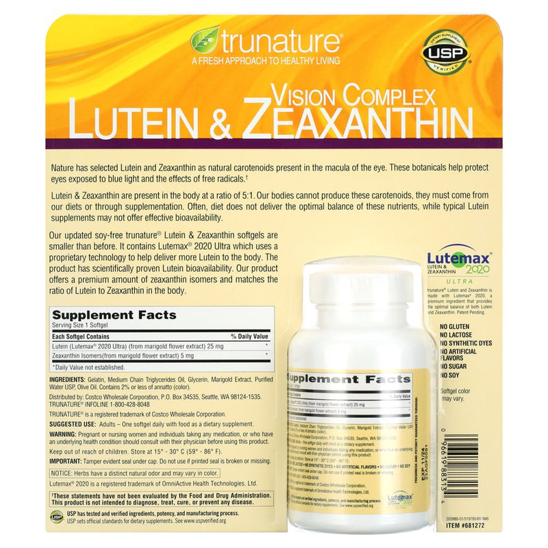 Trunature Vision Complex Lutein & Zeaxanthin, 140 Softgels