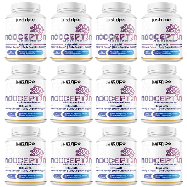 12 Pack Nooceptin - Cognitive Enhancer Capsules for Cognition and Focus