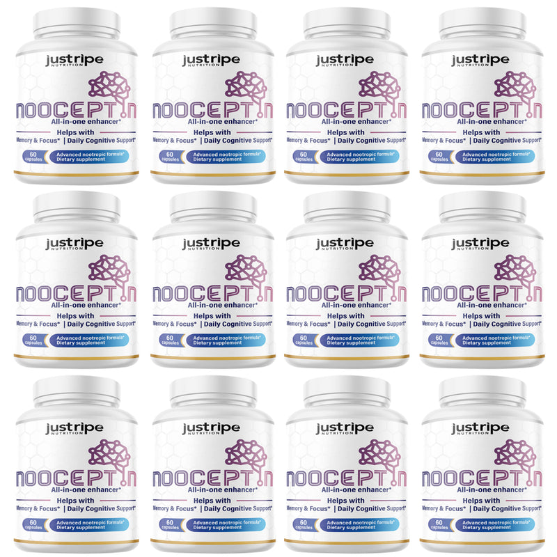 12 Pack Nooceptin - Cognitive Enhancer Capsules for Cognition and Focus
