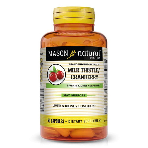 Mason Natural Milk Thistle/Cranberry Liver & Kidney Cleanser, 60 Capsules