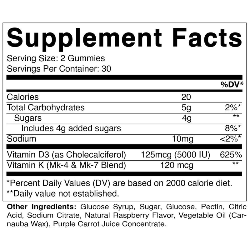 2 Pack - Vitamatic Vitamin D3 K2 Gummies - 60 Count - Supports Healthy Bone, Heart & Calcium Absorption, & Immune Health - Plant Based, Non-Gmo, Gluten Free