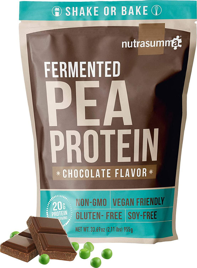 2.11 LB 100% Pea Protein Powder Fermented Chocolate -North American Sourced Peas - Plant Protein Powder (Non-GMO, Gluten Free, Vegan Friendly)