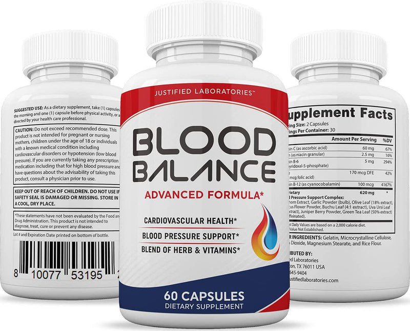 (2 Pack) Blood Balance Advanced Formula All Natural Blood Sugar Support Supplement Pills 120 Capsules