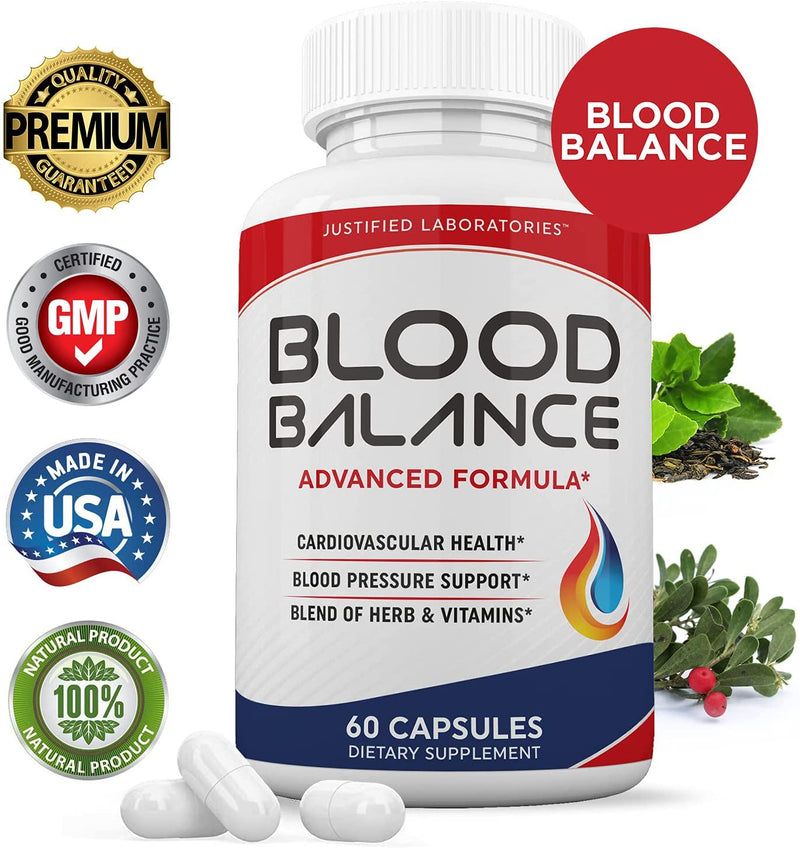 (2 Pack) Blood Balance Advanced Formula All Natural Blood Sugar Support Supplement Pills 120 Capsules