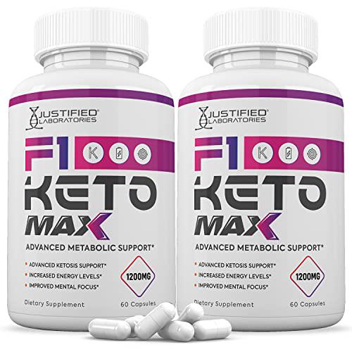 (2 Pack) F1 Keto Max 1200MG Pills Includes Apple Cider Vinegar goBHB Strong Exogenous Ketones Advanced Ketogenic Supplement Ketosis Support for Men Women 120 Capsules