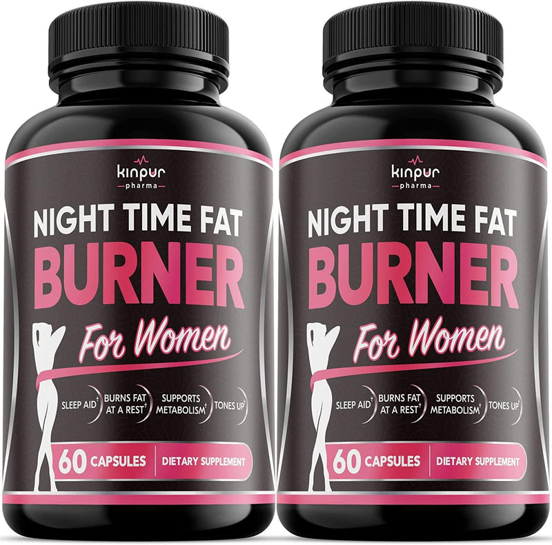 (2 Pack) Premium Night Time Fat Burner for Women - Weight Loss Pills for Women that Support Metabolism and Balanced Appetite - Increased Energy, Better Performance - Natural Aid for Cravings - 60 Caps