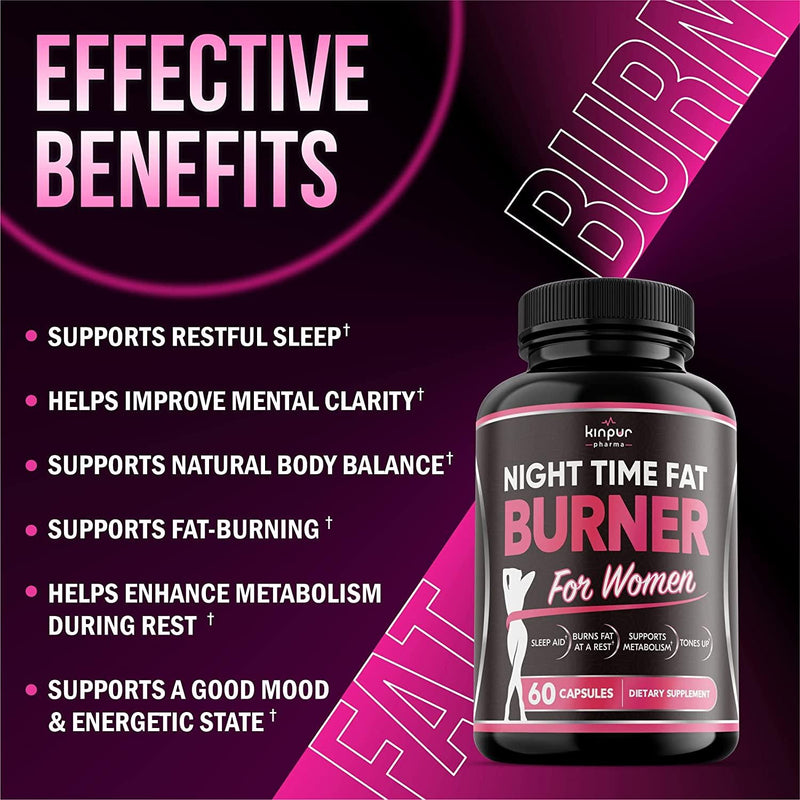 (2 Pack) Premium Night Time Fat Burner for Women - Weight Loss Pills for Women that Support Metabolism and Balanced Appetite - Increased Energy, Better Performance - Natural Aid for Cravings - 60 Caps