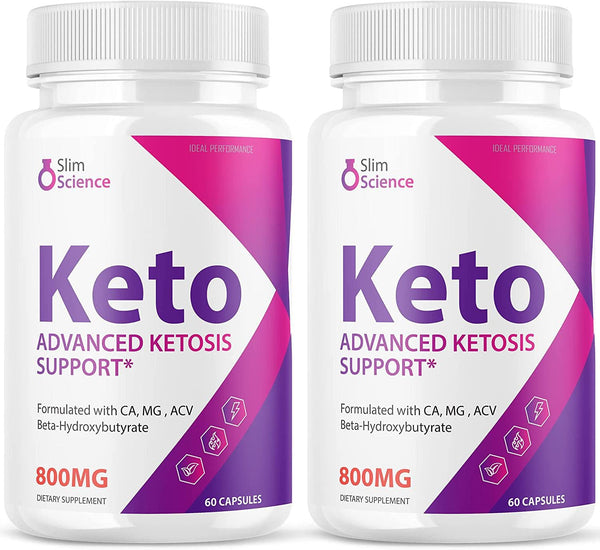 (2 Pack) Slim Science Keto Pills 800mg Formula (120 Capsules)