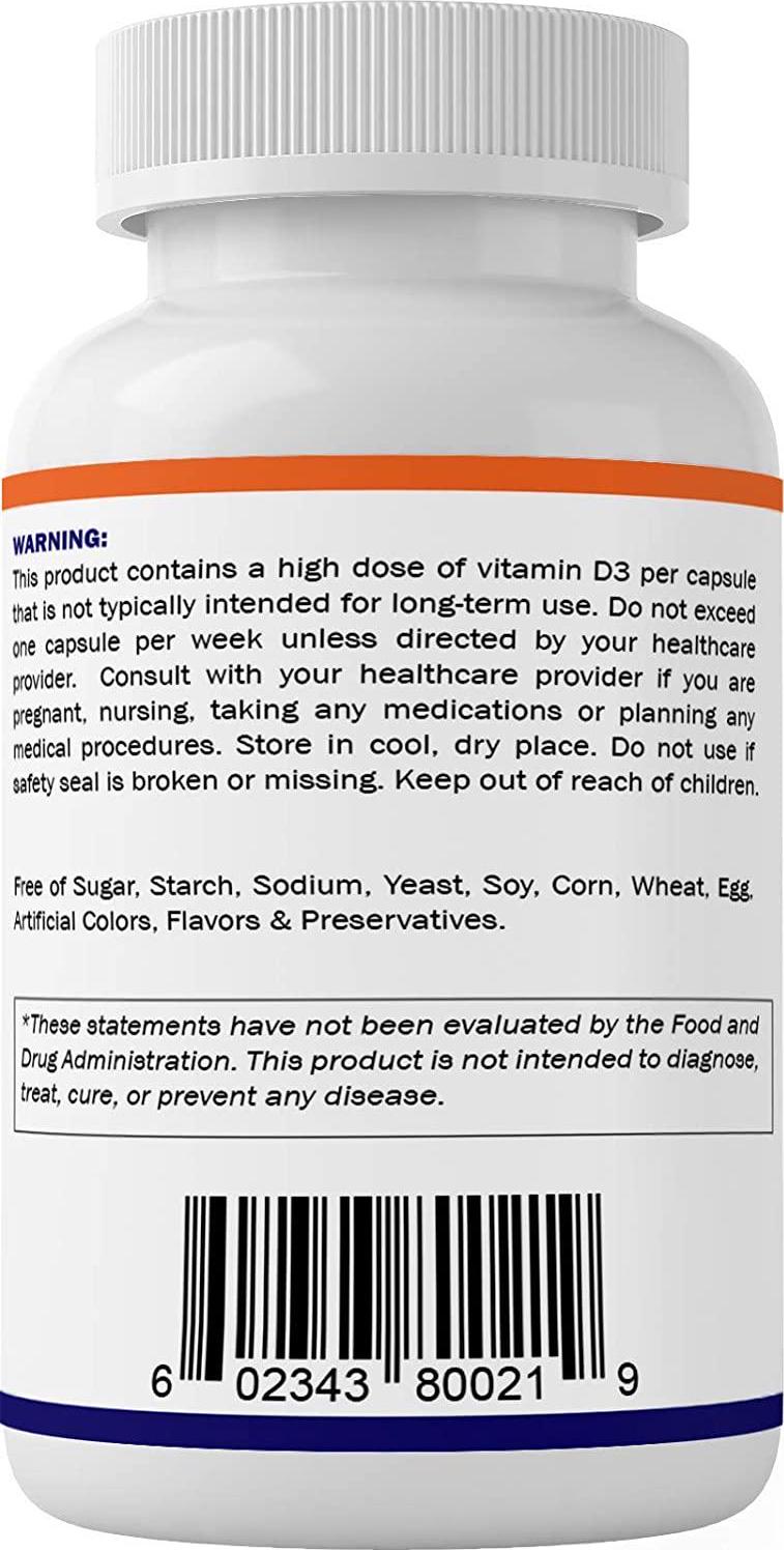 2 Pack - Vitamatic Vitamin D3 50,000 IU (as Cholecalciferol), Once Weekly Dose, 1250 mcg, 60 Veggie Capsules 1 Year Supply, Progressive Formula Helping Vitamin D Deficiencies (Total 120 Veg Capsules)
