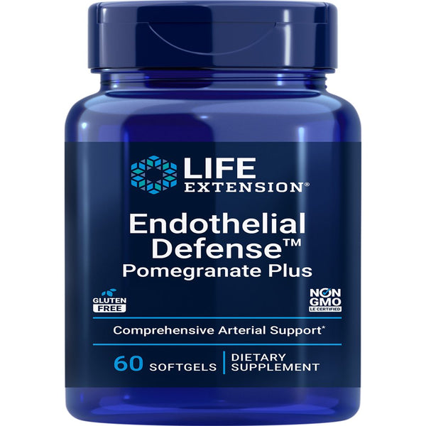 Life Extension Endothelial Defense™ Pomegranate plus - Heart Health Support Starts with Your Blood Vessels - Gluten-Free, Non-Gmo - 60 Softgels