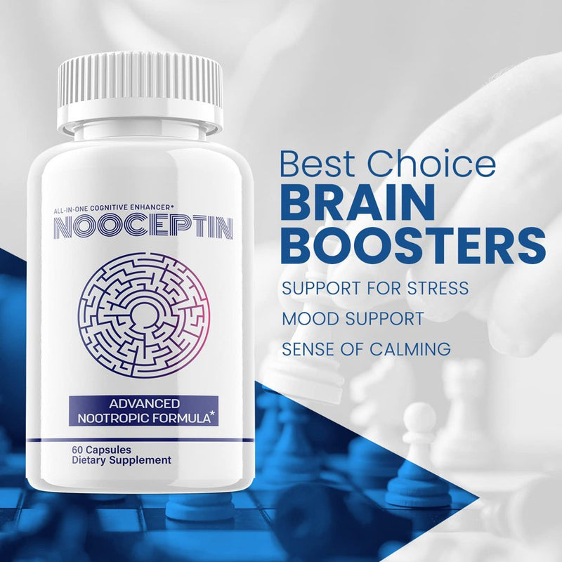 (5 Pack) Nooceptin - Nootropic Memory Booster Dietary Supplement for Focus, Memory, Clarity, & Energy - Advanced Cognitive Formula for Maximum Strength - 300 Capsules