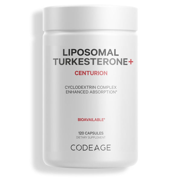 Codeage Liposomal Turkesterone Supplement, Ajuga Turkestanica & Hydroxypropyl-Β-Cyclodextrin, 120 Ct