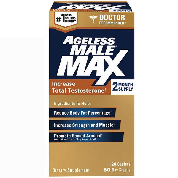 Ageless Male Max Total Testosterone and Nitric Oxide Booster - 120 Caplets