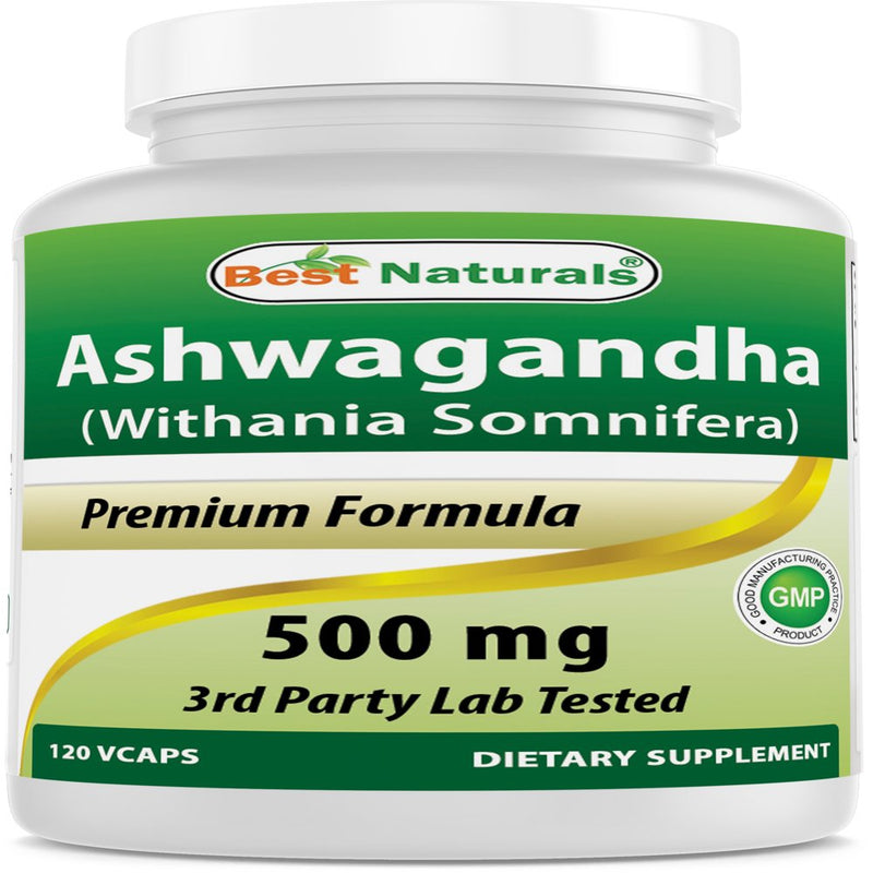 3 Pack Best Naturals Ashwagandha 500 Mg 120 Vegetarian Capsules | Relaxing Stress and Mood | (Total 360 Capsules)