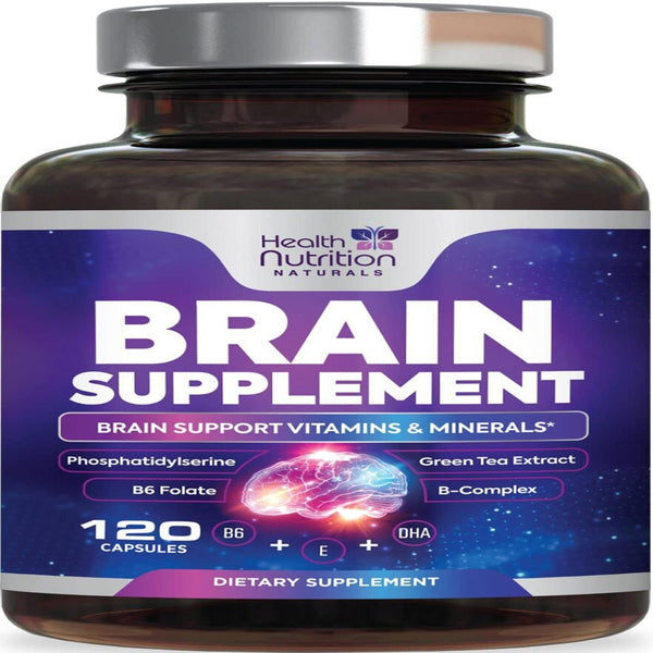 Brain Supplement for Memory & Focus - Nootropics for Concentration & Energy - 60 Capsules