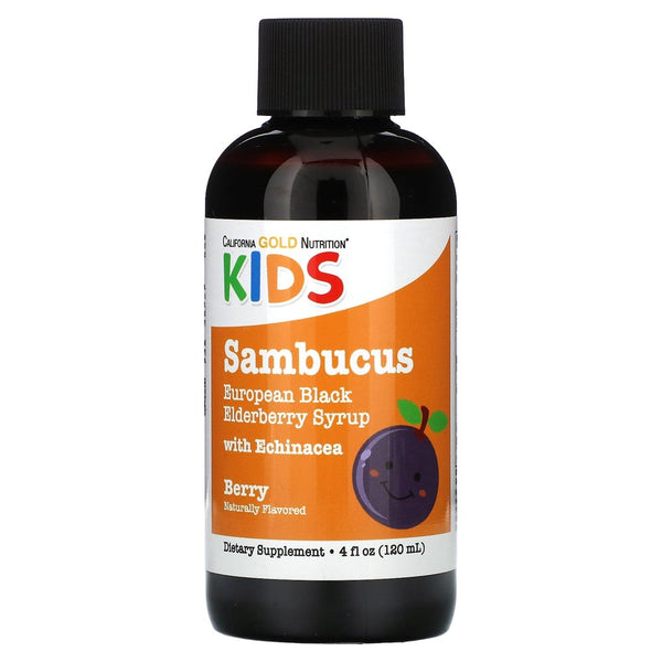 California Gold Nutrition Children Sambucus Elderberry Syrup, 4 Fl Oz (120 Ml)