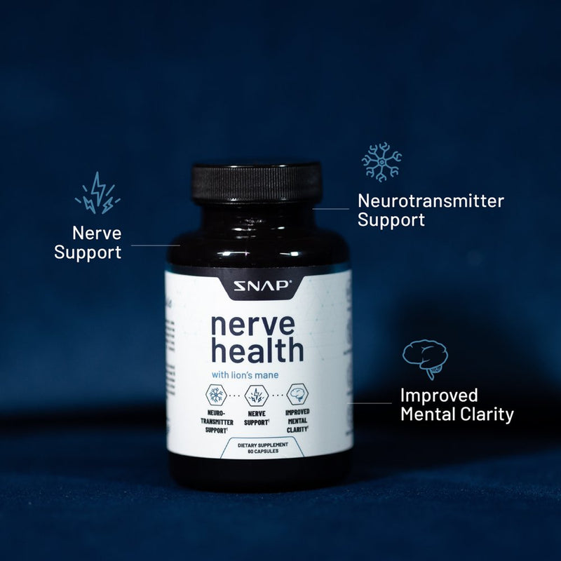 Snap Supplements Nerve Health with Lion'S Mane, Neuro Transmitter Support Clarity, 60 Capsules