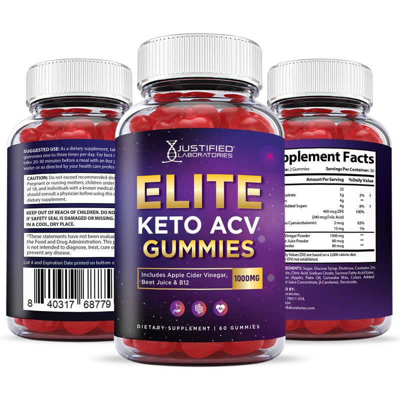 (10 Pack) Elite Keto ACV Gummies 1000MG Dietary Supplement 600 Gummys
