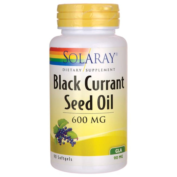 Solaray Black Currant Seed Oil 600 Mg | Gamma Linolenic Acid (GLA) | Healthy Skin, Hair, Joints, Vascular & Immune Function Support | 90 Softgels
