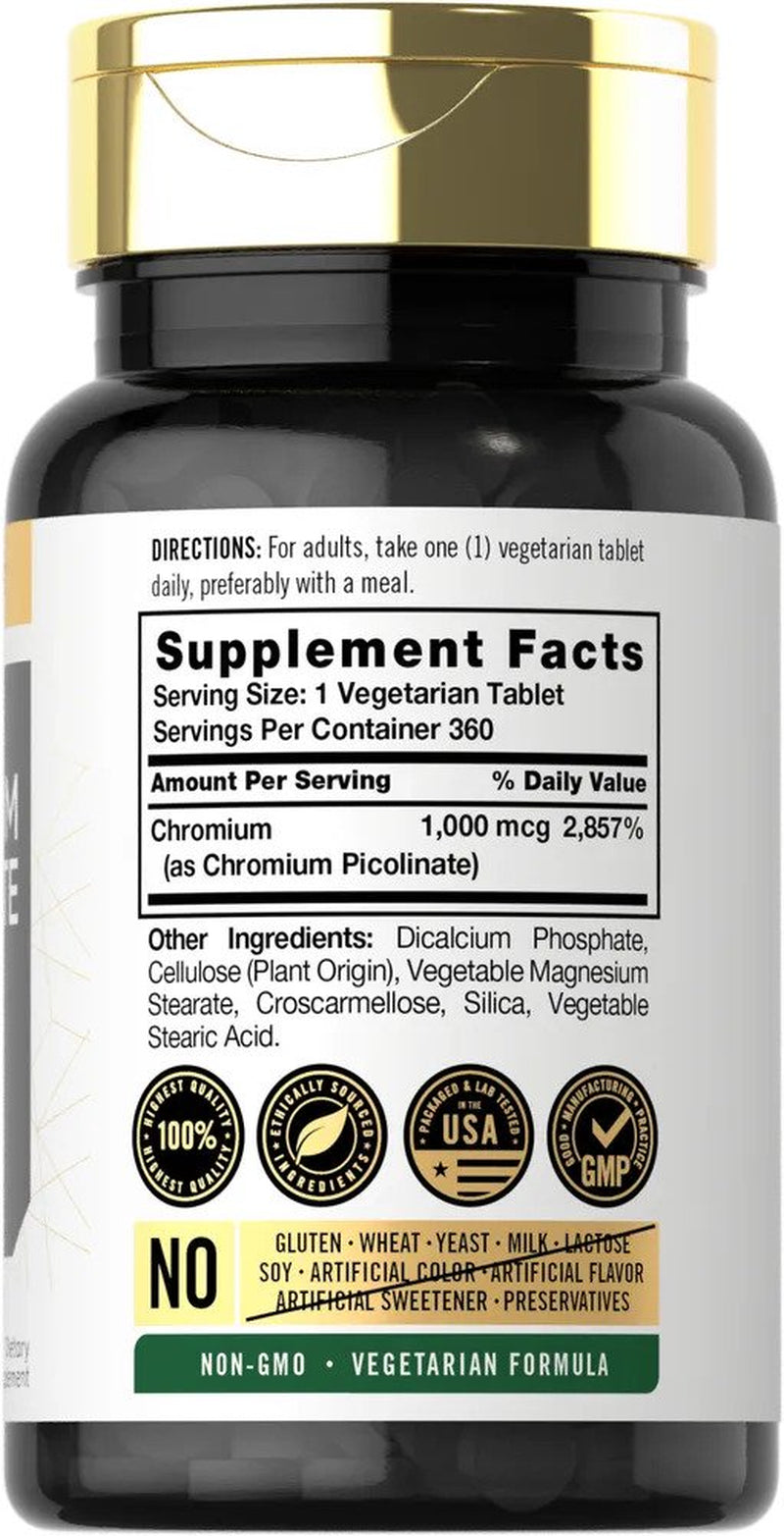 Ultra Chromium Picolinate 1000Mcg | 360 Tablets | by Carlyle
