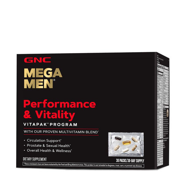 GNC Mega Men Performance & Vitality Vitapak | Overall Health and Wellness | Antioxidant Support | 30 Count