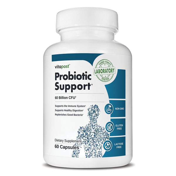 Vitapost Probiotic Support Supplement with Digestive Flora for Gut Health - 60 Capsules