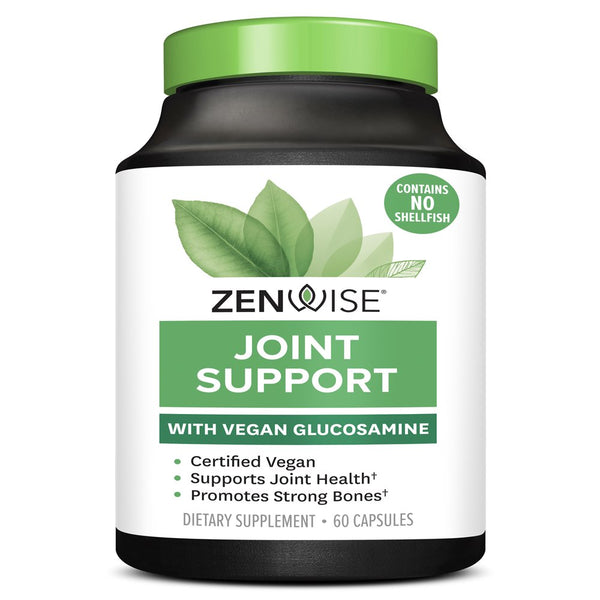Zenwise Health Vegan Joint Supplements, Vitamin D and Glucosamine, 60 Capsules