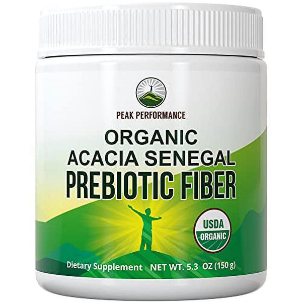 Organic Acacia Senegal Prebiotic Fiber Powder. USDA Organic Plant Based Vegan Prebiotics Supplement for Gut, Blood Sugar Control. with Digestive Enzymes for Digestion, Roughage without Bloating, Gas