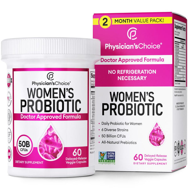 Physician'S Choice Women'S Probiotic 50 Billion CFU Capsules, 60 Count, Digestive, Urinary Health, & Feminine Health