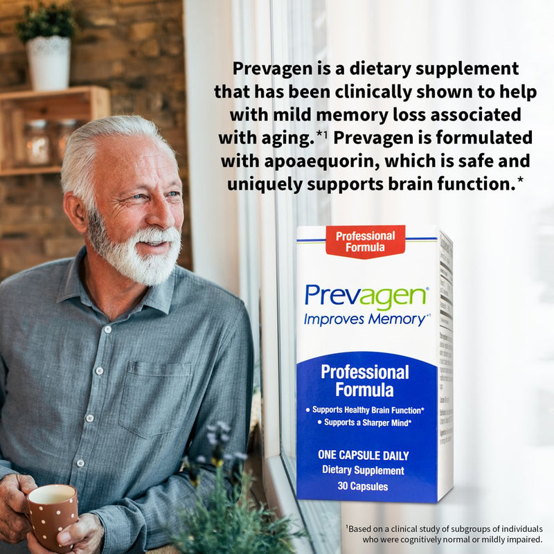 Prevagen Improves Memory - Professional Strength 40Mg, 30 Capsules with Apoaequorin & Vitamin D | Brain Supplement for Better Brain Health, Supports Healthy Brain Function