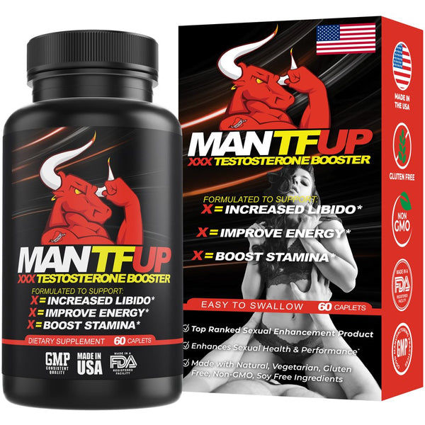 Dynamism Labs - MANTFUP Testosterone Booster for Men | Horny Goat Weed | Made in USA (1 Month Supply, 60 Caplets)