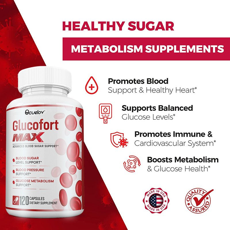 Bcuelov - Promotes Blood Flow and Heart Health, Balances Blood Sugar, Blood Pressure Levels, Boosts Metabolism, Glucose Health