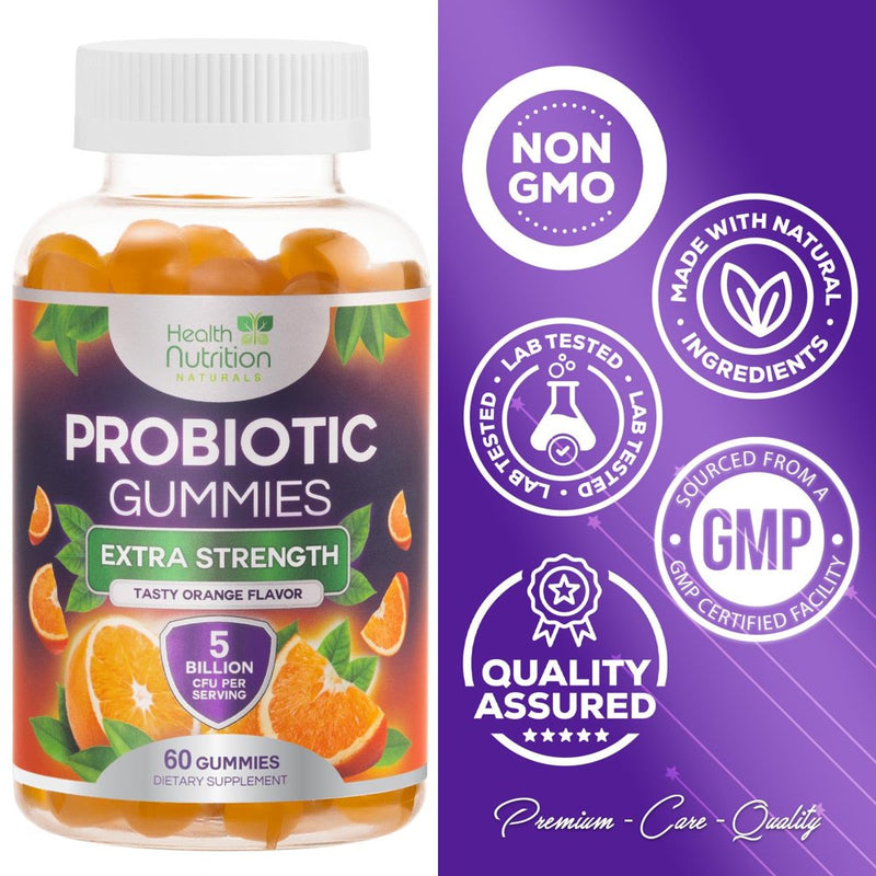 Daily Probiotic Gummies - 5 Billion CFU, Extra Strength Probiotic Supp