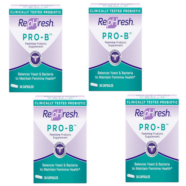 Rephresh Pro-B Probiotic Feminine Supplement, 30 Ea (Pack of 4)